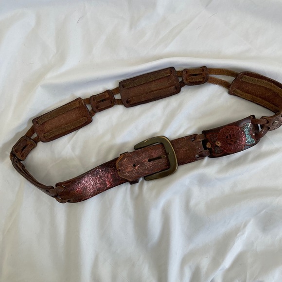 Vintage‎ Fossil Genuine Leather Foil Woven Belt main image 9
